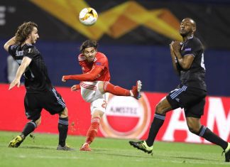 Benfica perde em casa do Dinamo Zagreb na primeira mão dos oitavos de final