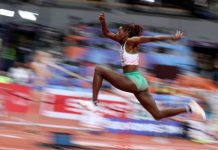 Susana Costa e Patrícia Mamona na final do triplo salto dos Europeus de pista coberta