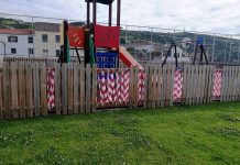 Vandalismo no parque infantil do Largo D. Luís I (Torre do Relógio)