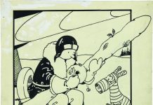 Desenho da capa do primeiro livro de Tintim vendido por um milhão de euros