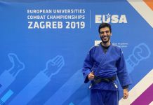 ATLETA RODRIGO PONTE DO JUDOLAG NO EUROPEU DE ZAGREB