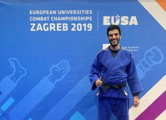 ATLETA RODRIGO PONTE DO JUDOLAG NO EUROPEU DE ZAGREB