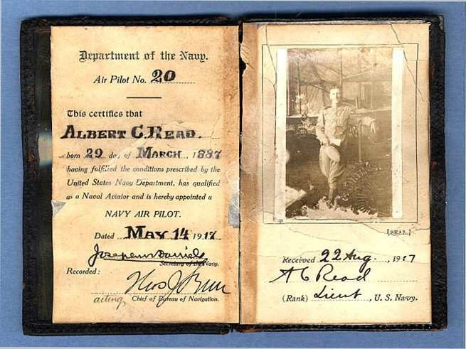 Licença de Piloto Naval de Albert Read