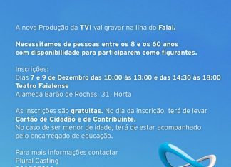 Nova Produção de Ficção – TVI procura figurantes no Faial