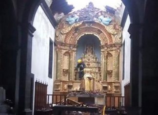 Ilha do Faial – Chamas destroem parte da cobertura da Igreja do Capelo