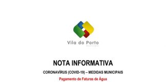 Coronavírus (COVID-19) – Medidas Municipais – Pagamento de Faturas de Água