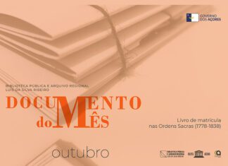 Biblioteca Pública Luís da Silva Ribeiro, em Angra do Heroísmo, apresenta exemplar dos Livros de Matrículas nas Ordens Sacras DR/GACS
