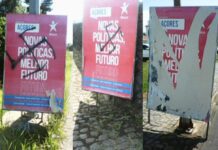 Vandalização de cartazes do BE na Terceira com cruzes suásticas leva a apresentação de queixa DR/BE