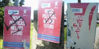 Vandalização de cartazes do BE na Terceira com cruzes suásticas leva a apresentação de queixa DR/BE