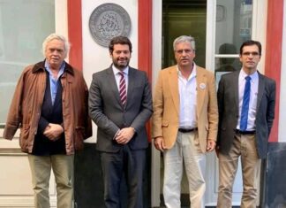 André Ventura, Carlos Augusto e Orlando Lima na defesa da economia Terceirense! DR/CHEGA