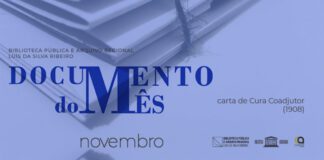 Biblioteca Pública Luís da Silva Ribeiro, em Angra do Heroísmo, apresenta Documento do Mês DR/GACS