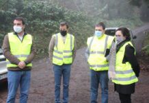 Ana Luís e Tiago Branco visitam obras de reabilitação do troço da estrada regional Largo Jaime de Melo/Ribeira do Cabo DR/PS