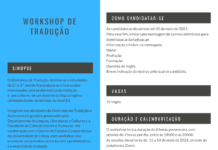 Inscrições abertas para o II Workshop de Tradução DR
