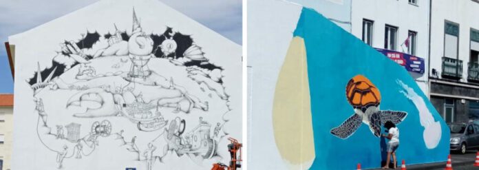 Dois novos murais de arte urbana na Horta