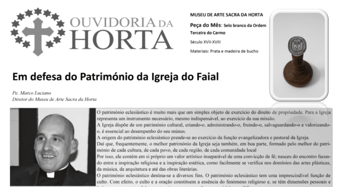 Página da responsabilidade da Ouvidoria da Horta