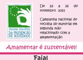 Campanha recolha de resíduos “Amamentar é sustentável” de 22 a 26 de novembro no Faial