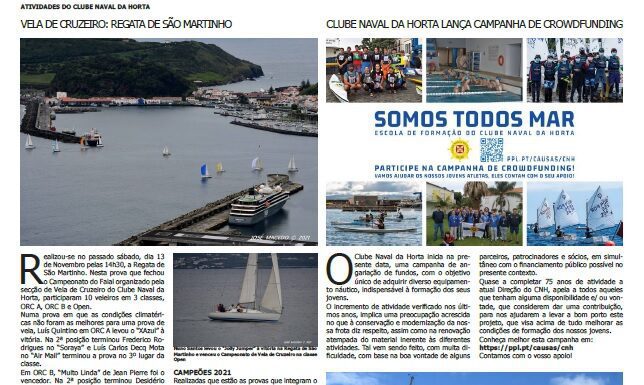 Página da responsabilidade do Clube Naval da Horta