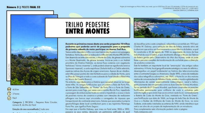 Projeto “Faial 52”: Trilho pedestre Entre Montes