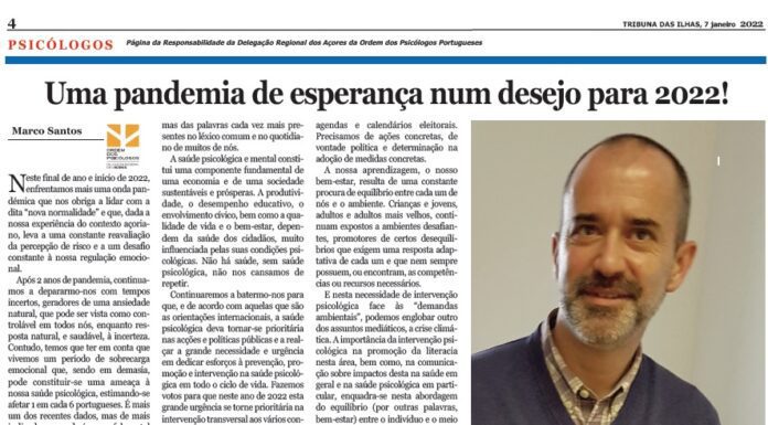 Página da Responsabilidade da Delegação Regional dos Açores da Ordem dos Psicólogos Portugueses