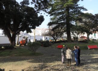 Arrancaram os trabalhos de manutenção no Jardim da Praça da República