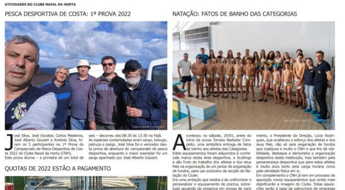 Página da responsabilidade do Clube Naval da Horta