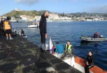 Portos dos Açores promove operação de limpeza de segurança dos fundos de serviço da bacia sul do Porto da Horta