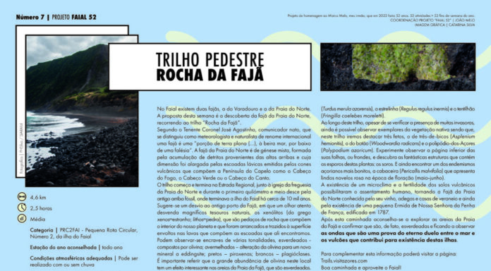 Projeto Faial 52: Trilho pedestre Rocha da Fajã