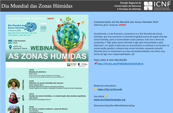 Secretaria Regional do Ambiente e Alterações Climáticas marca presença no webinar “As Zonas Húmidas”