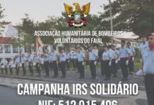 Através da Campanha IRS Solidário contribuintes podem apoiar Bombeiros Voluntários do Faial