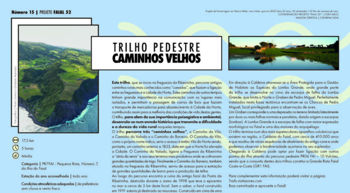 Projeto Faial 52: Trilho pedestre Caminhos Velhos