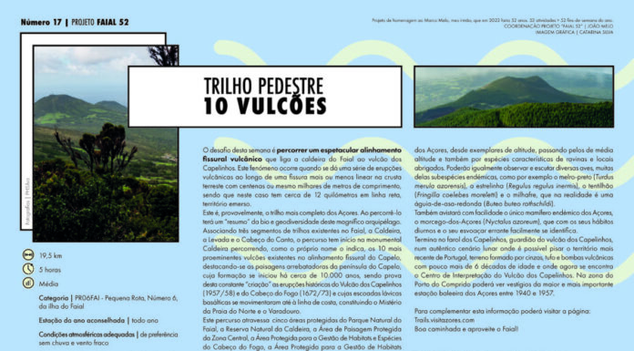 Projeto Faial 52: Trilho pedestre 10 Vulcões