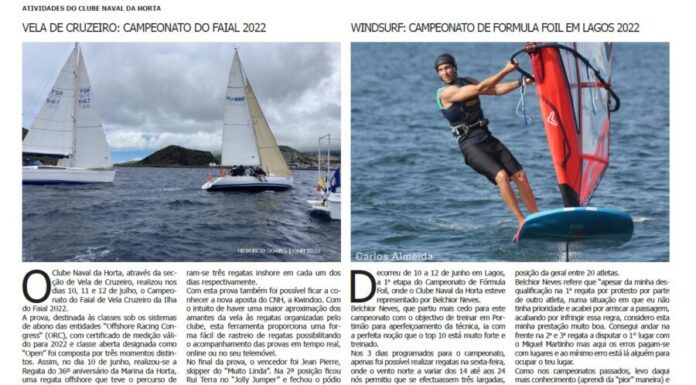 Página da responsabilidade do Clube Naval da Horta