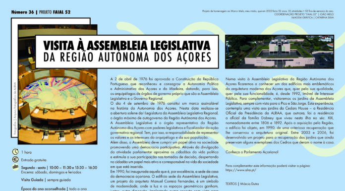 Projeto Faial 52: Visita à Assembleia Legislativa da Região Autónoma dos Açores