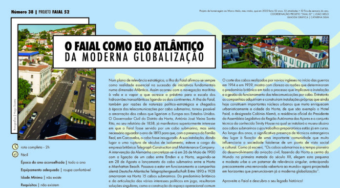 Projeto Faial 52: O Faial como elo Atlântico da Moderna Globalização Projeto 52 n.º 38