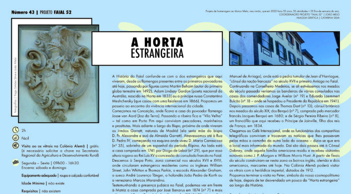 Projeto Faial 52: A Horta Estrangeira