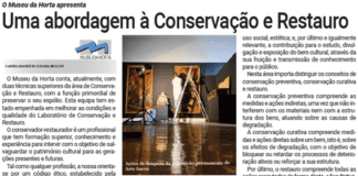 O Museu da Horta apresenta | Uma abordagem à Conservação e Restauro