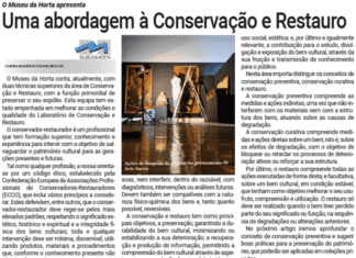 O Museu da Horta apresenta | Uma abordagem à Conservação e Restauro