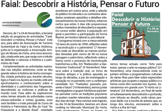 ATSF | Faial: Descobrir a História, Pensar o Futuro