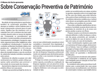 O Museu da Horta apresenta | Sobre Conservação Preventiva de Património