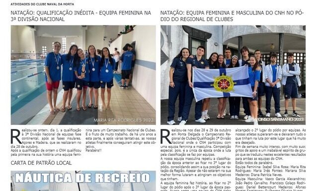Página da responsabilidade do Clube Naval da Horta