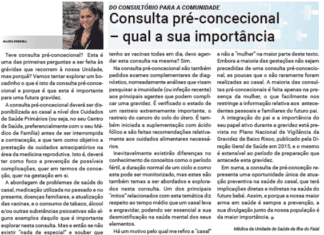 DO CONSULTÓRIO PARA A COMUNIDADE | Consulta pré-concecional – qual a sua importância