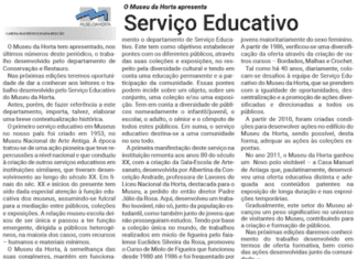 O Museu da Horta apresenta | Serviço Educativo
