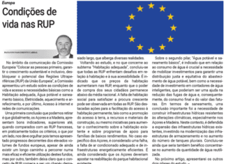 Europa | Condições de vida nas RUP