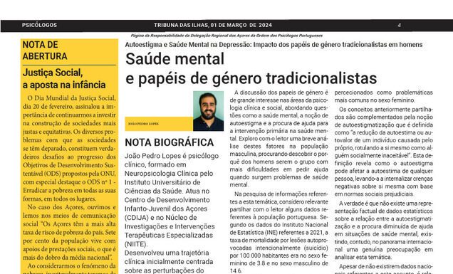 Página da Responsabilidade da Delegação Regional dos Açores da Ordem dos Psicólogos Portugueses