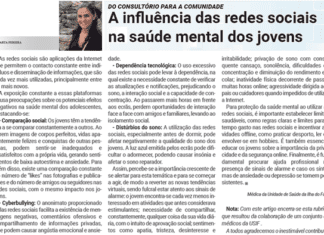 Do Consultório para a Comunidade | A influência das redes sociais na saúde mental dos jovens