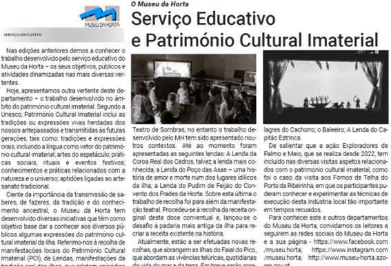 O Museu da Horta apresenta | Serviço Executivo e Património Cultural Imaterial