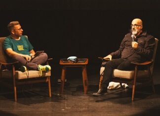 MiratecArts atribui Prémio Atlante ao escritor Valter Hugo Mãe Terry Costa em conversa com Valter Hugo Mãe