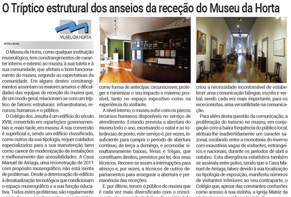 O Tríptico estrutural dos anseios da receção do Museu da Horta
