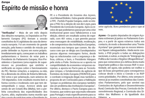 Europa | Espírito de missão e honra