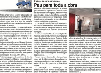 O Museu da Horta apresenta | Pau para toda a obra